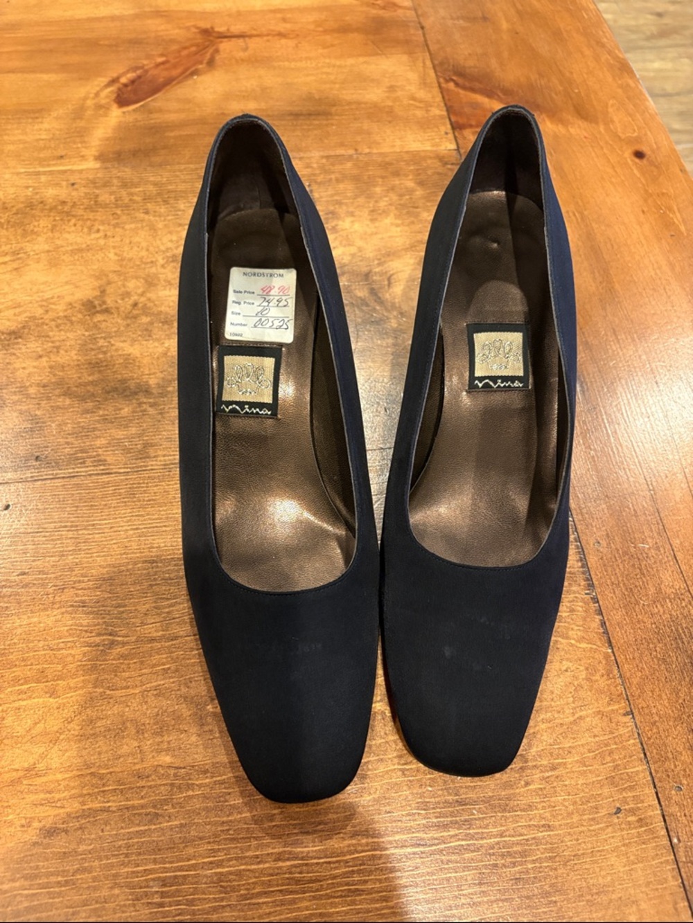 Nina Black  Square-Toe Pumps